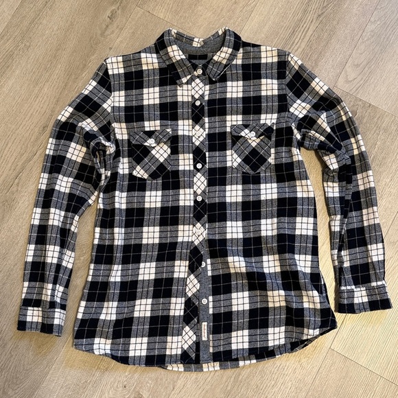 Classic Black and White Women’s Flannel Shirt - Picture 1 of 4